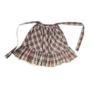 Vintage 1980s Bryan Girls Size 8 Ruffled Prairie Skirt Pull-On Plaid